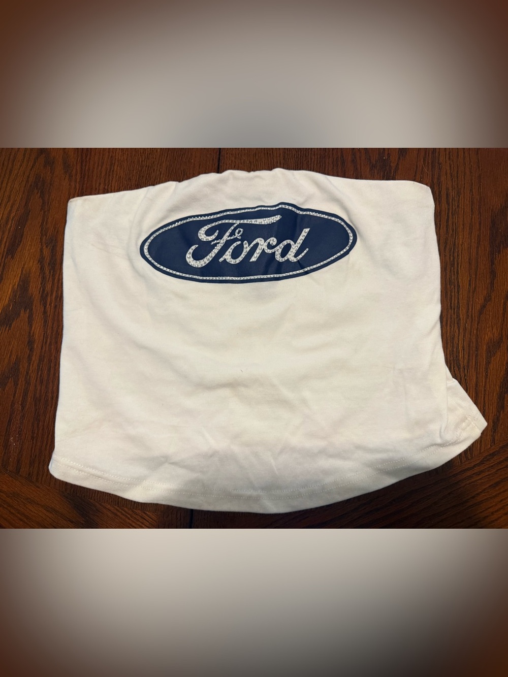 Women’s Forever 21 Ford Crop Top Tube Top Blue White